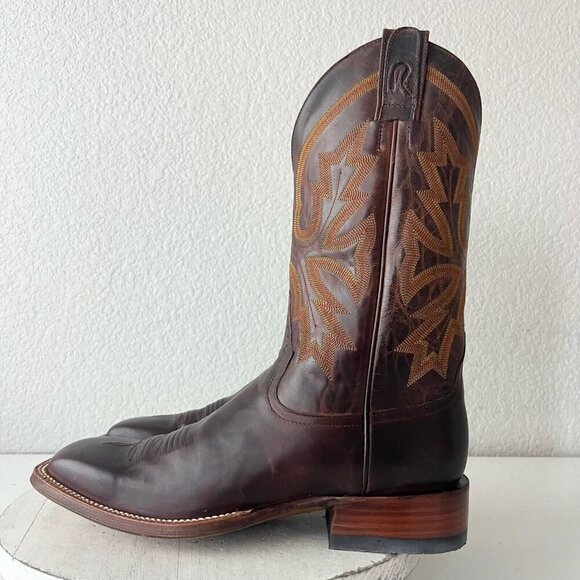 NEW Rod Patrick Mens Cowboy Boots 10.5B Perro Loco Brown Western Square Toe - Picture 5 of 13